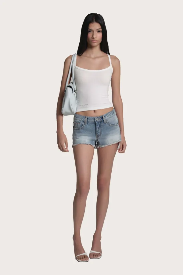 Krystal Clean denim shorts, Clear Blue