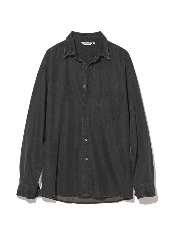 Wire Linen Denim Shirts_Black