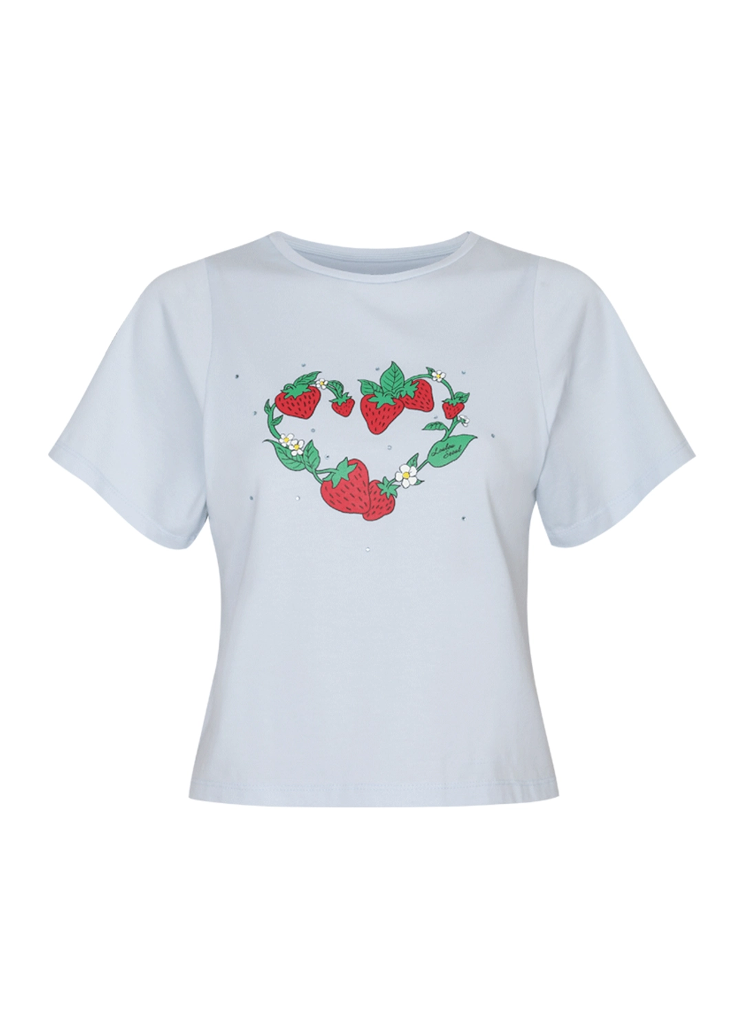 루루서울 Strawberry Picnic Crop T-Shirt  (Sky) 상품 이미지 3