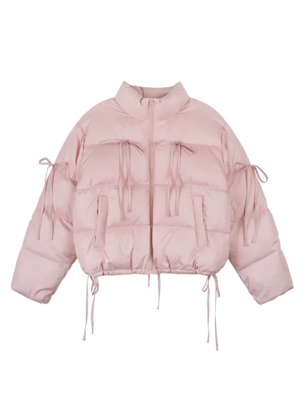 RIBBON DUCK DOWN PADDING_PINK