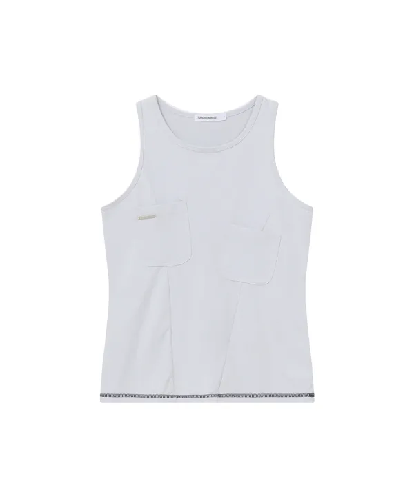 Pocket pointed sleeveless GREY