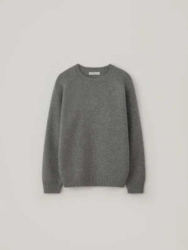 [Cashmere] Moss Round Knit - Gray