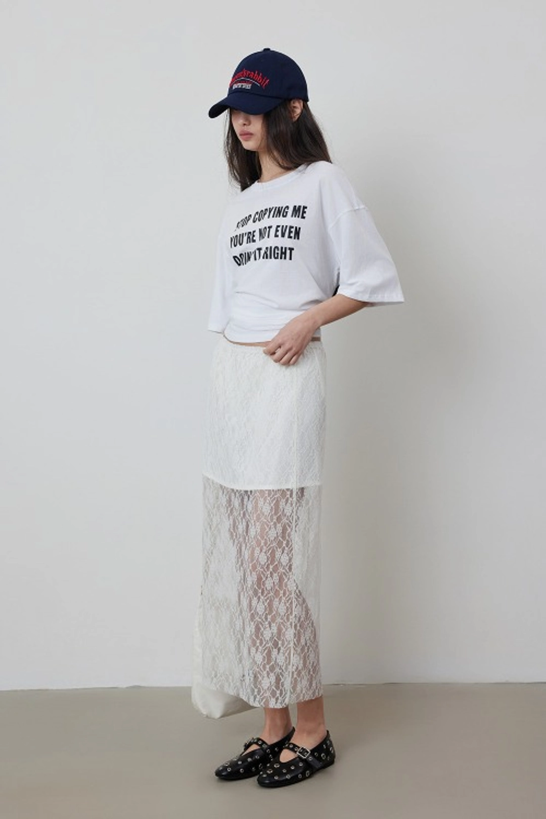 퀸스래빗 Lace See-through Banding Layered Skirt 상품 이미지 2