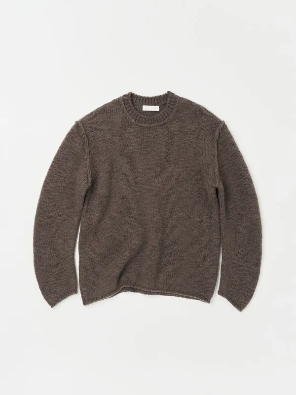 BALLOON SLEEVE SWEATER IN ASH BROWN