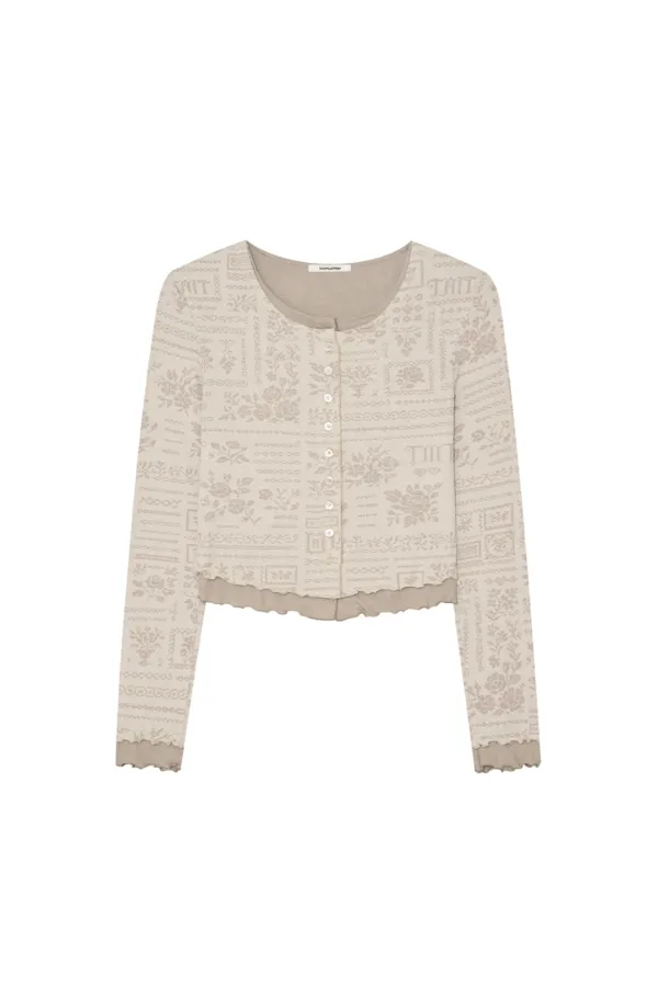 FLORAL MOTIF LAYERED CARDIGAN