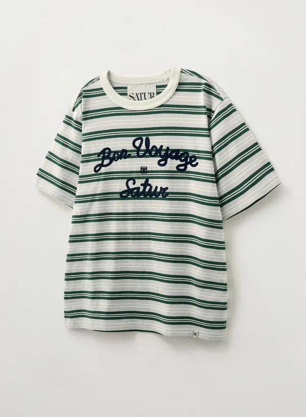Bon Voyage Stripe Ringer T-Shirt - Green