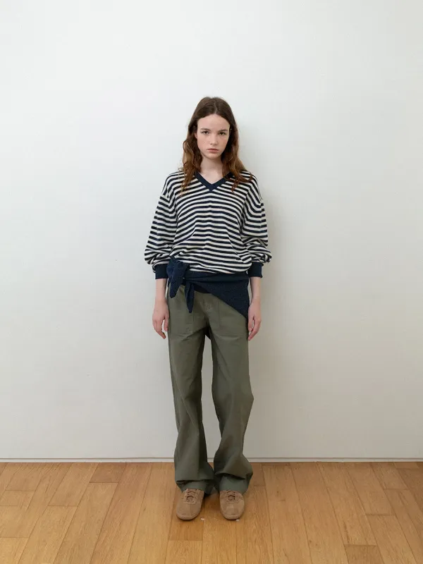 Miles wool knit scarf_navy
