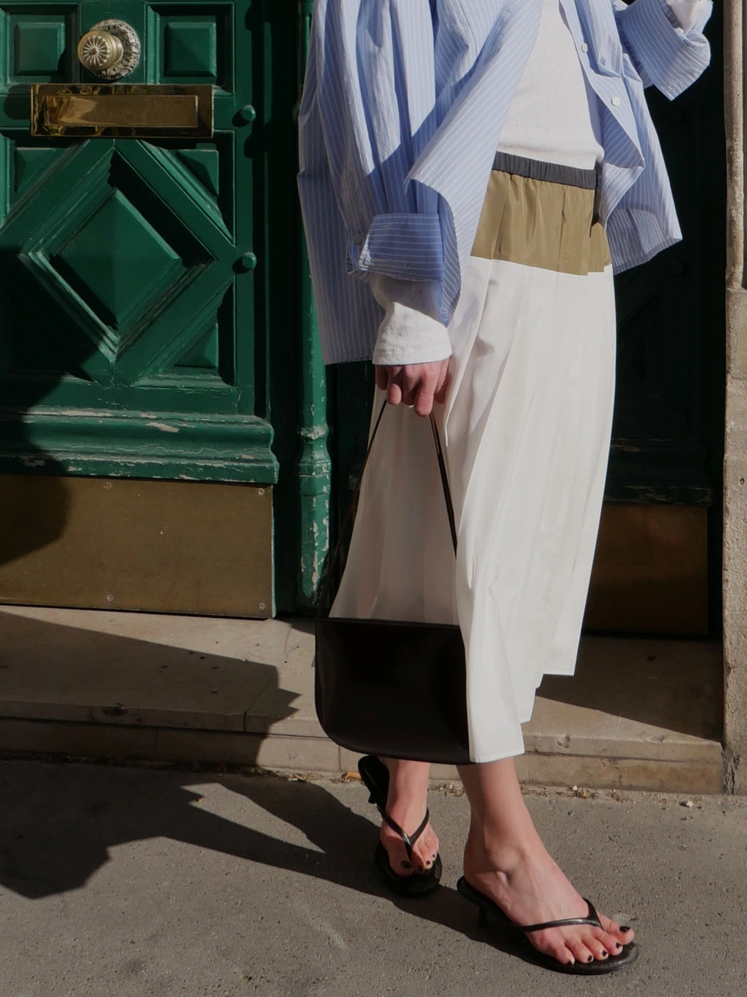 심플멍 Block Pleated Skirt (ivory) 상품 이미지 1