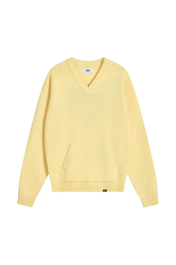 HEART LOGO POCKET PULLOVER-YELLOW