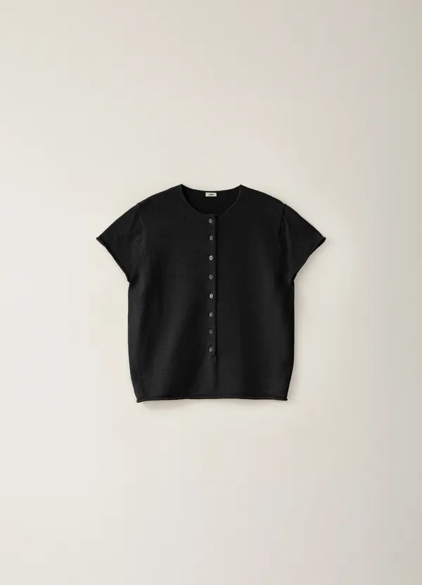 Paper Henly-neck Knit - Black