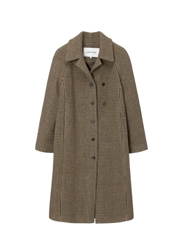 Round-Shoulder Vintage-check Mac Coat SW5WH423-48