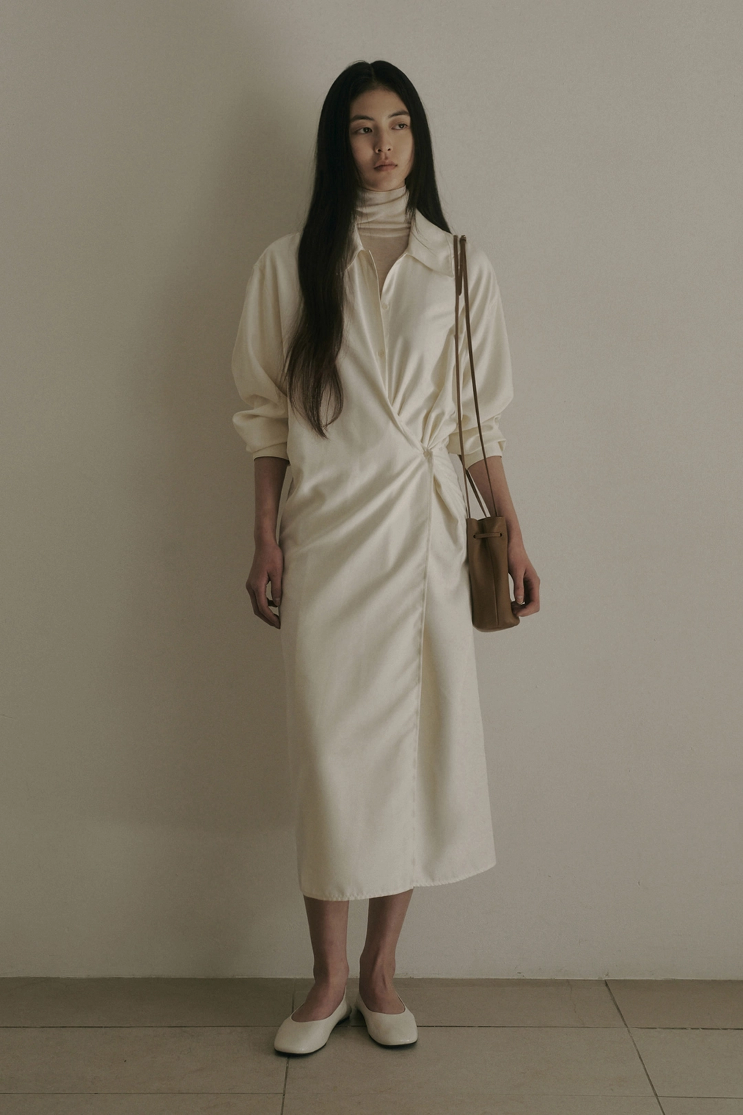 세이지먼트 BENI SHIRT WRAP LONG DRESS_CREAM 상품 이미지 2