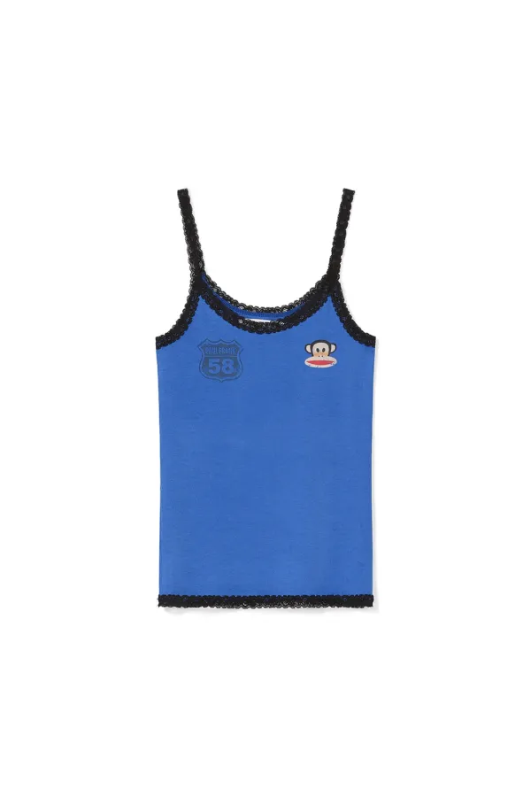 SUNBURN X PAUL FRANK LACE SLEEVELESS TOP, BLUE