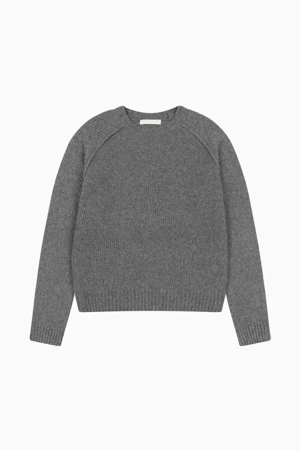 SADDLE WOOL ROUND KNIT, GRAY
