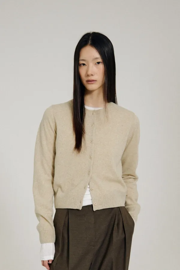 Rodin Round neck Cardigan (Oat Beige)