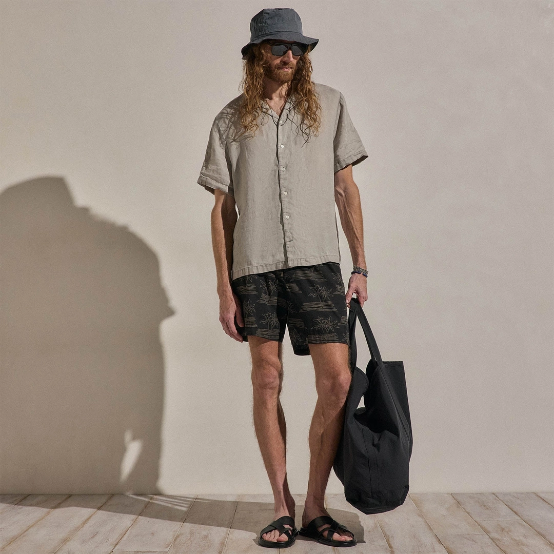 제임스펄스 Lightweight Linen Short Sleeve Shirt - Fog Pigment 상품 이미지 2