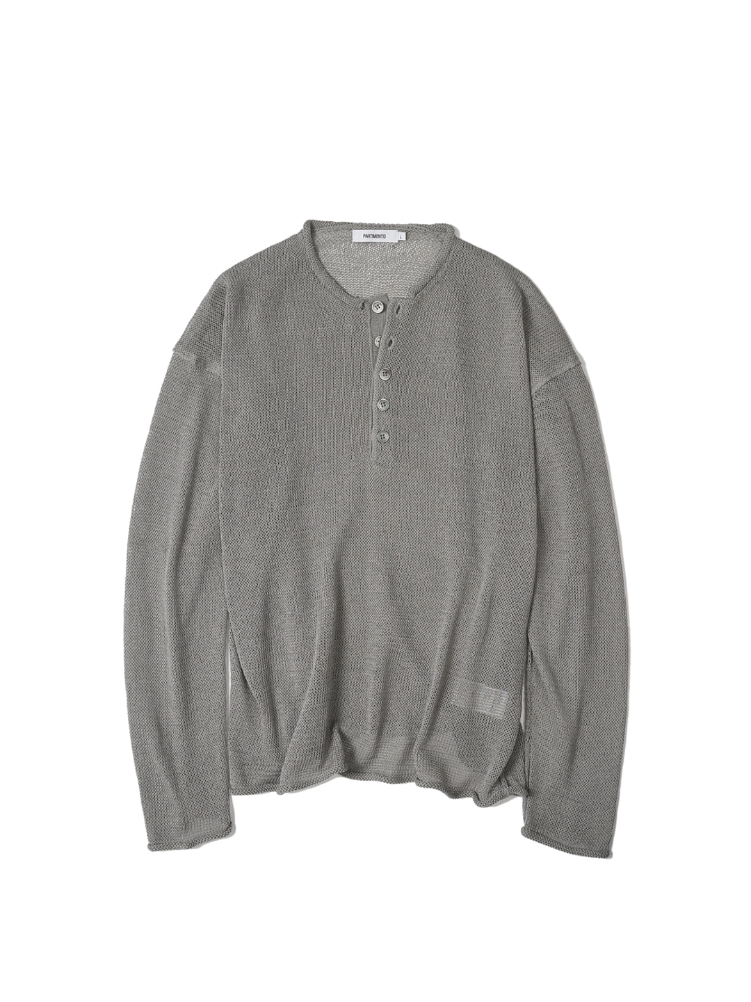 파르티멘토 Cut-off Henley Neck Knit_Gray 상품 이미지 3