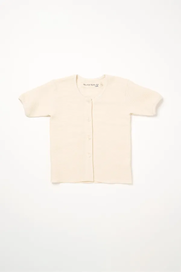Via Blair button T-shirt (Ivory)