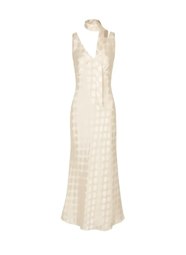 Pearl Dot Dress (Scarf Set / Ivory)