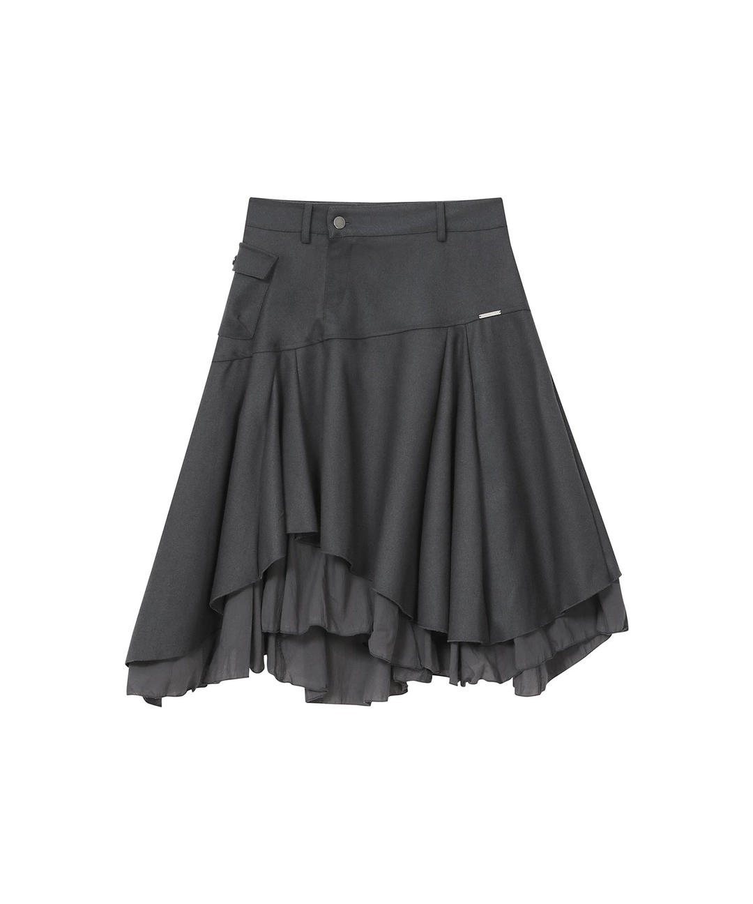 미세키서울 [10월 19일 발매] Layered yoke flare midi skirt CHARCOAL 상품 이미지 2
