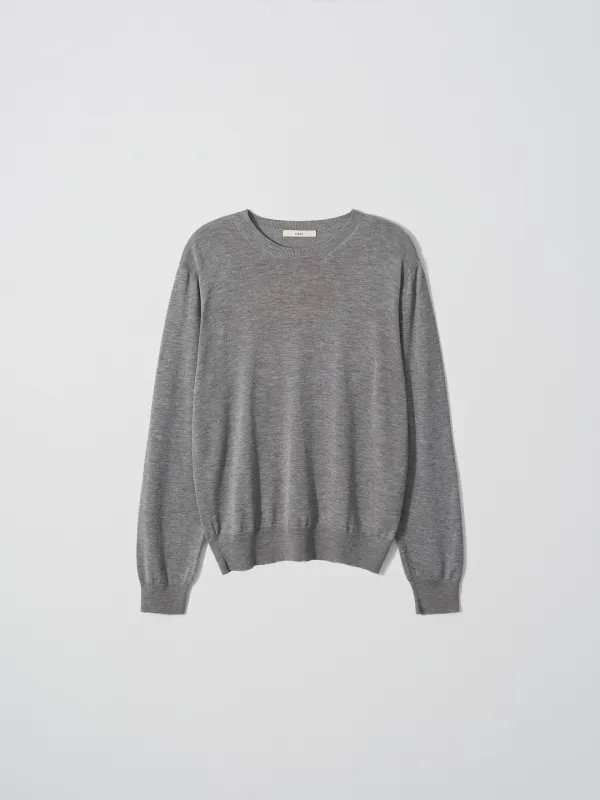 WOOL TENCEL KNIT PULLOVER [LIGHT GREY]