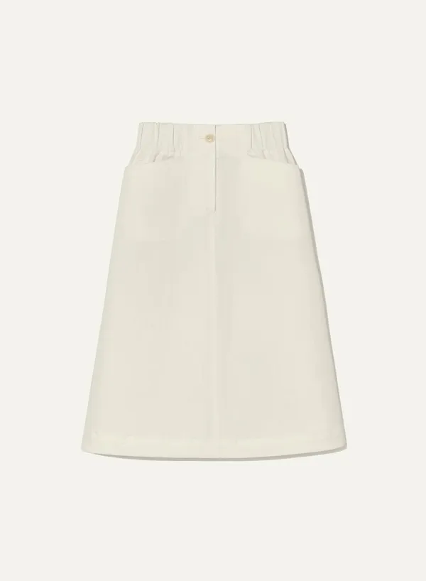 Phiro Cotton Skirt White