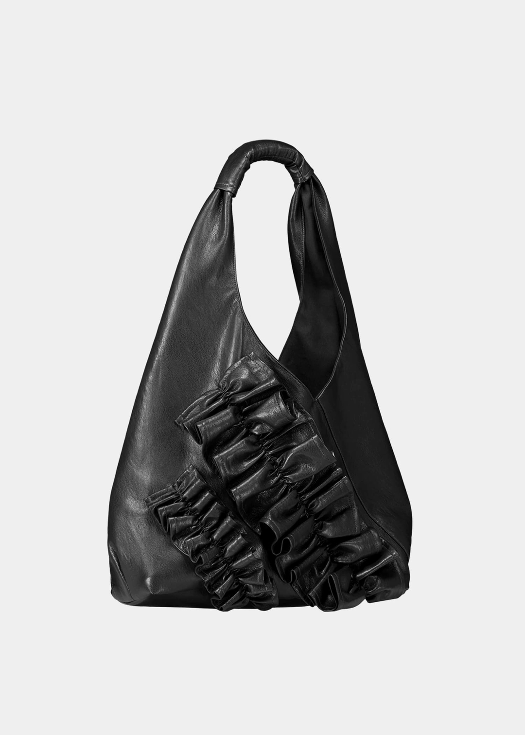 생긴 ORIGAMI RUFFLE LEATHER BAG - BLACK 상품 이미지 2