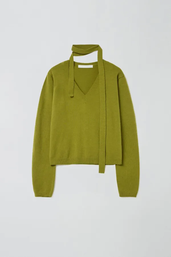 [1차 리오더] TIE SET V-NECK CASHMERE KNIT_OLIVE
