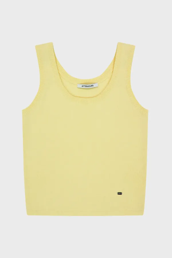 COTTON KNIT SLEEVELESS TOP (LEMON)
