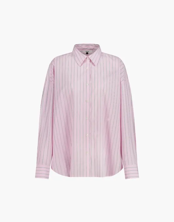 oversized stripe shirts - pink