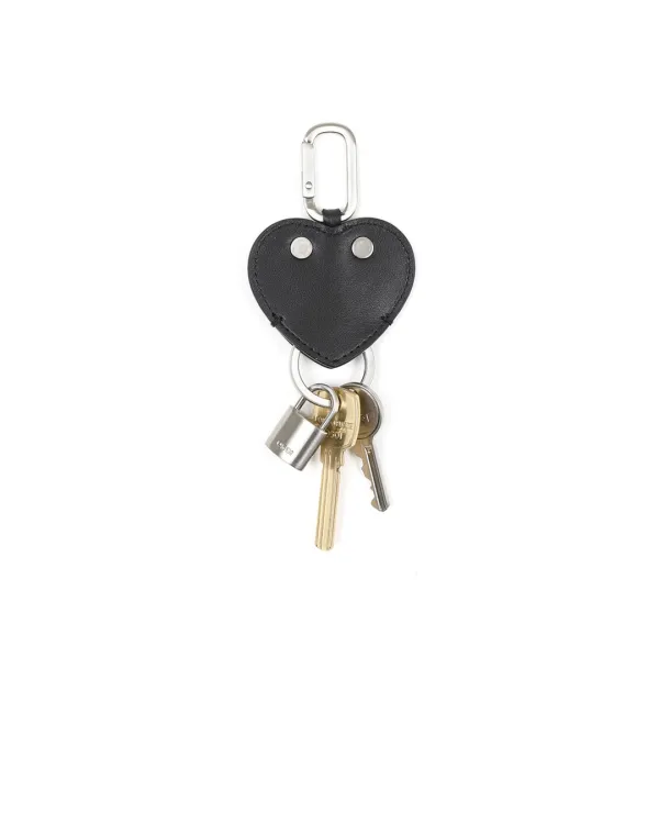 HEART FLAT KEY RING [BLACK]
