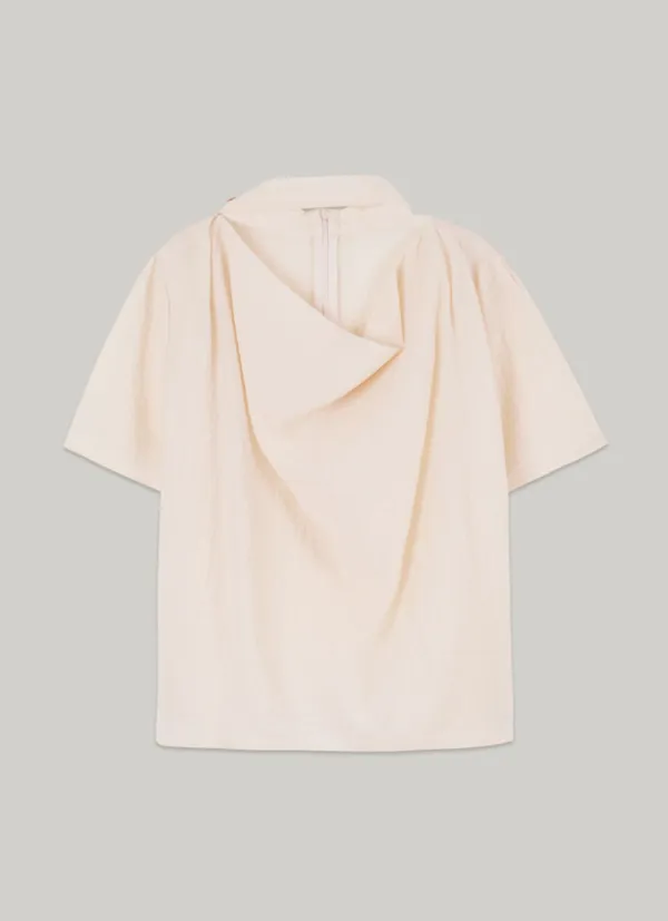 comos 1439 cowl neck choker blouse (beige)