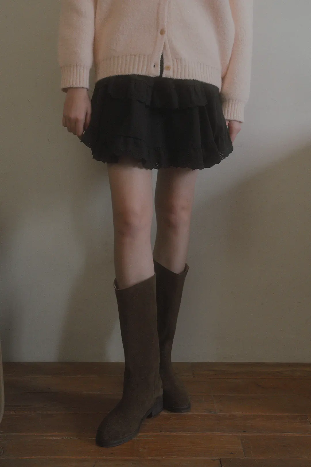 위드아웃썸머 Off lace skirt_black 상품 이미지 1