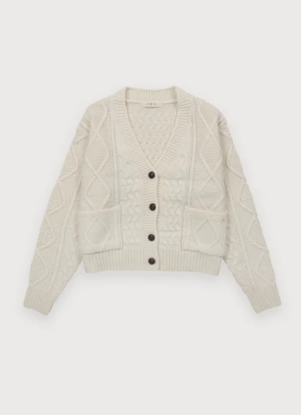 ANNE FISHERMAN CARDIGAN - CREAM IVORY