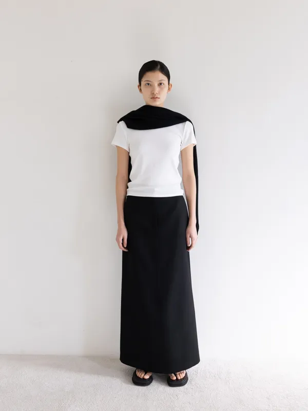 NOA TWILL SKIRT in WOOL [BLACK]