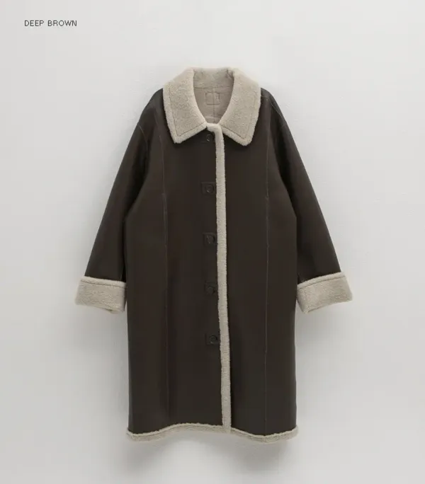 (CT-1448)REVERSIBLE MUSTANG LONG COAT
