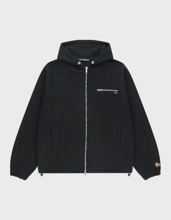SPORT WOOL ZIP-UP HOODIE / Black