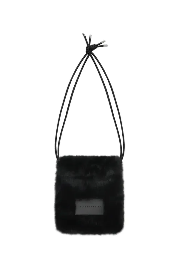 Volume Fur String Mini Bag [ Black ]