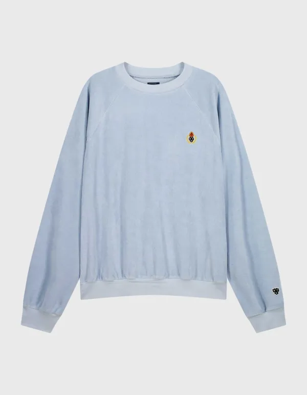 CREST TOWEL CREWNECK / Sky Blue