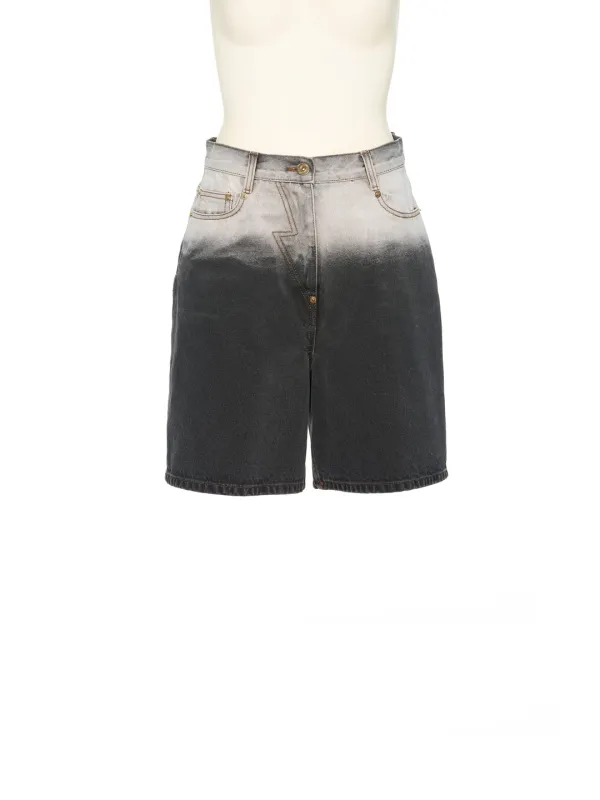 PS26 BLACK WASHED BERMUDA DENIM PANTS