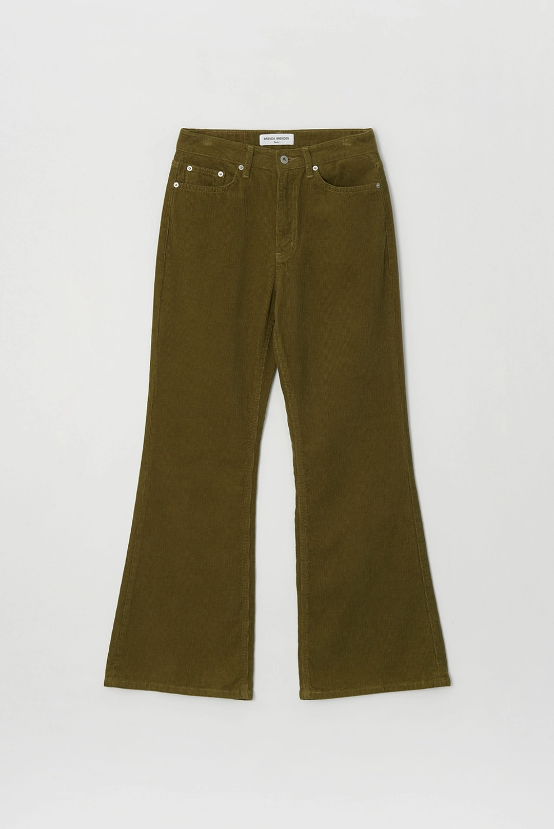 브렌다 브렌든 corduroy bootscut pants - mustard green 상품 이미지 2