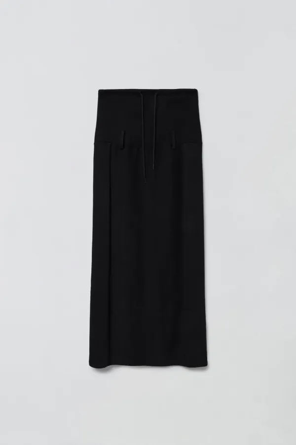 DUAL-WAY DETAIL SKIRT_BLACK