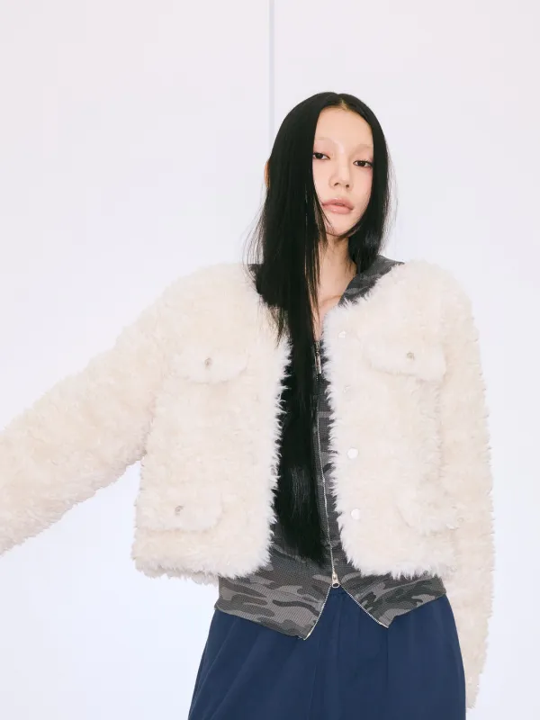[10.19 12PM DROP] POODLE FUR JACKET - IVORY