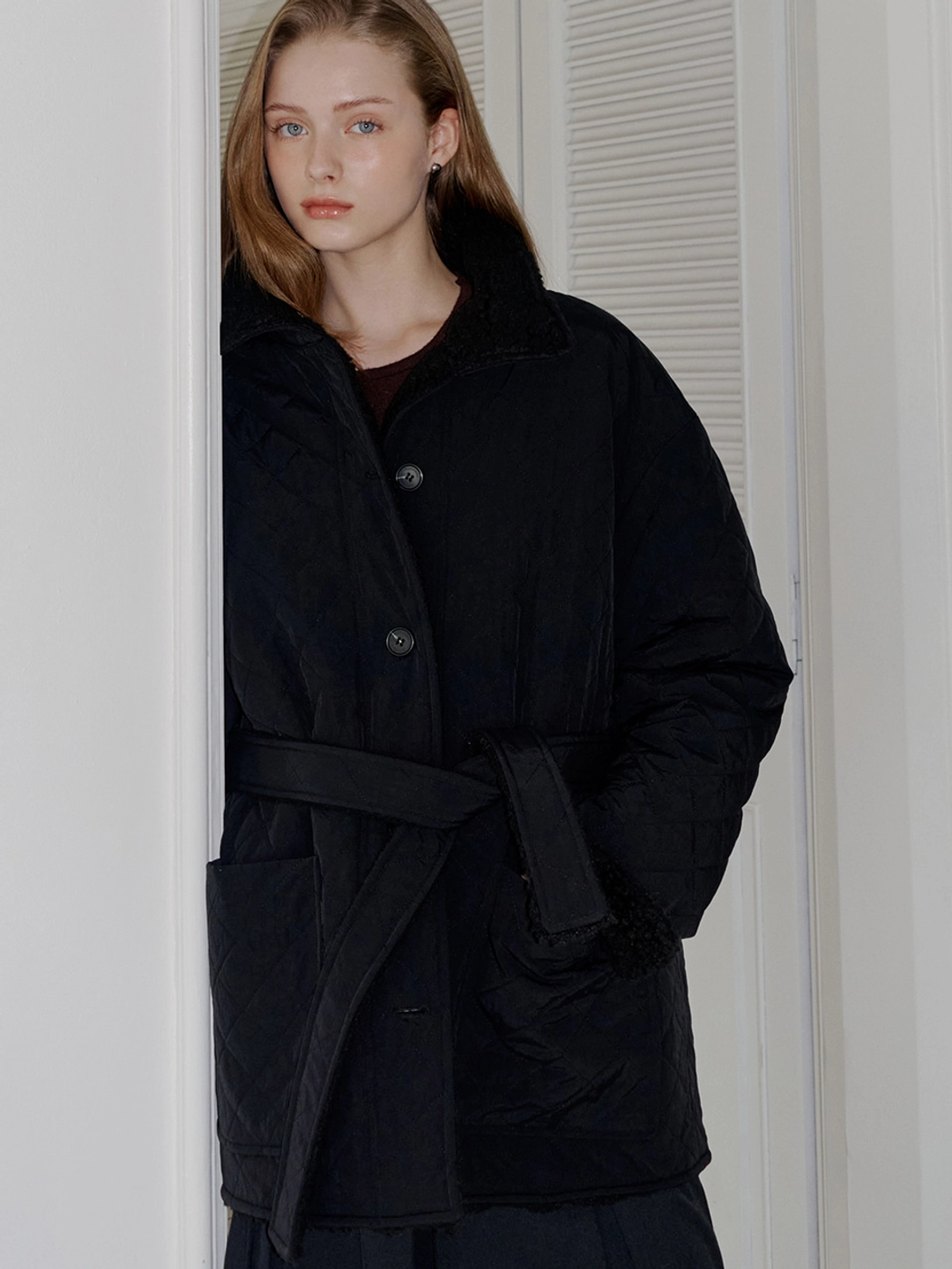 아워코모스 comos 1616 reversible quilting jumper (black) 상품 이미지 2