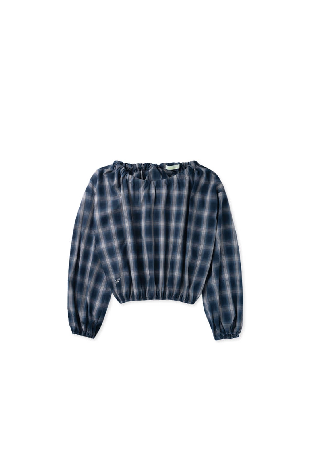 위드아웃썸머 Off ribbon tie blouse_check 상품 이미지 3