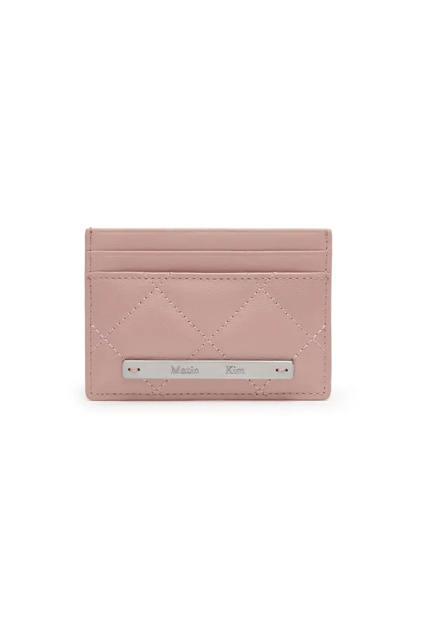 PUFF QUILT CARD WALLET IN PINK