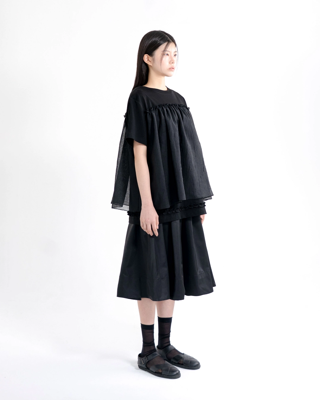 유노이아 s/s organza layer t shirt (open, 단독 주문 시 선발송) 상품 이미지 2