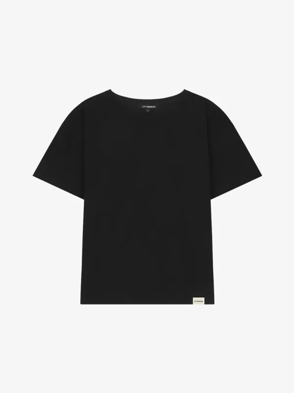 슬라브 루즈핏 반팔 티셔츠_BLACK