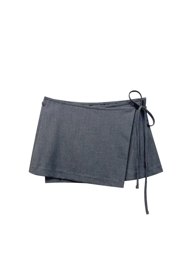 MOON NIGHT WRAP SKIRT / CHARCOAL
