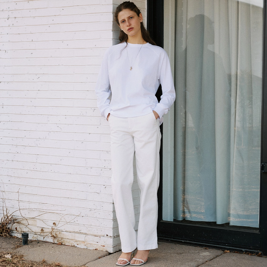 안젤로비안코 Flow Straight Pants, Ivory 상품 이미지 2